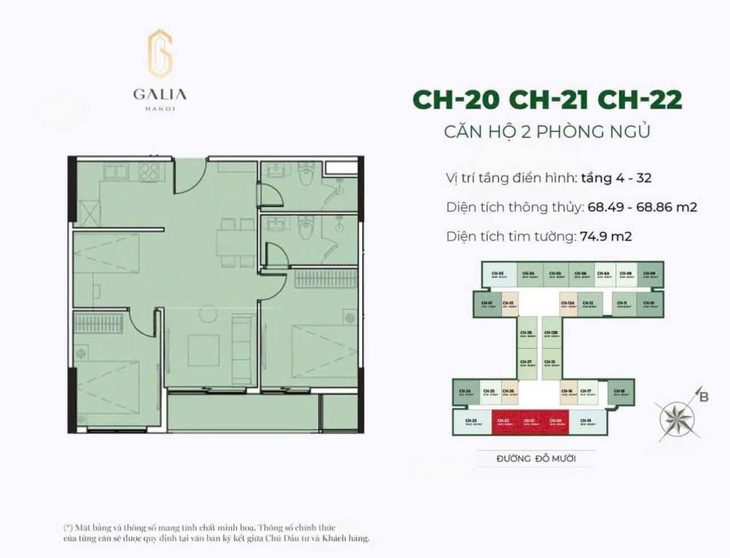 Nội thất căn hộ Galia Hanoi – Thiết kế sang trọng với vẻ đẹp châu Âu giữa lòng Hà Nội 8 Mặt Bằng Căn Hộ galia hoàng mai (5)